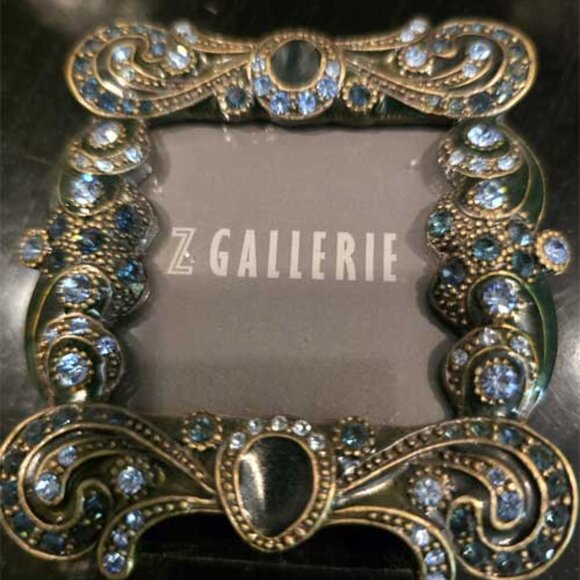 Z Gallerie Enameled with Rhinestones Frame Set (2) NEW 3" x 3" - Picture 3 of 8